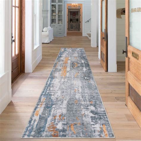 famibay 2x10 Runner Rugs for Hallway Modern Abstract Runner Rug Washable Non Slip Hallway Rug ...