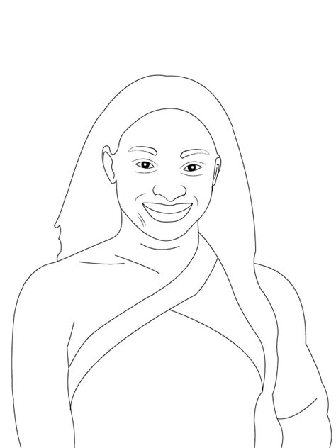 Simone Biles Portrait Coloring Page - Free Printable Coloring Pages for ...