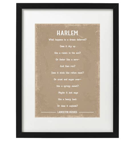 Langston Hughes Harlem Poem Art Print - Etsy UK