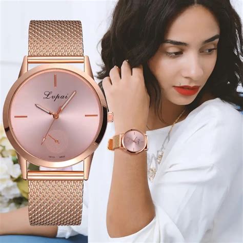 Fashion Alloy Belt Mesh Watch Unisex women's watches Minimalist Style Quartz Watch relogio ...