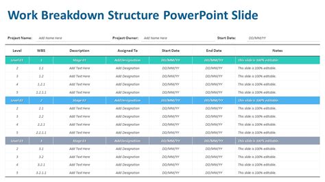 Work Breakdown Structure PowerPoint Slide | PPT Templates