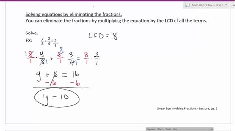 How To Solve Linear Equations Involving Fractions - Tessshebaylo