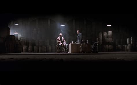 Wide shot of the Interrogation scene. The low angle is a nice touch Low ...