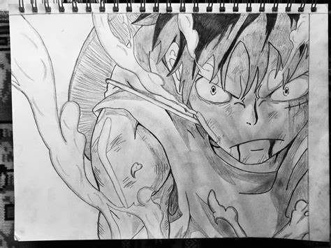 Luffy Gear Second Drawing :) : r/OnePiece