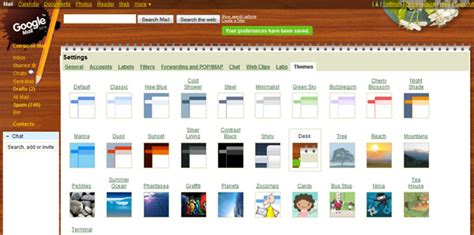 Google Adds themes to GMail