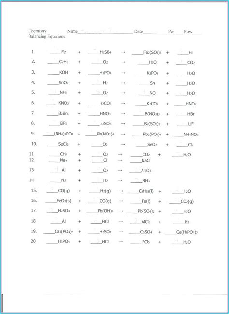 Worksheet Word Equations Chemistry - Printable Word Searches