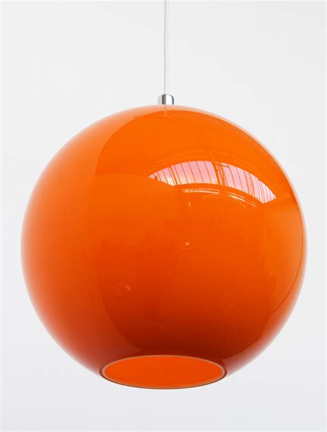 Vintag Orange Glass Lamp Shade Retro 1960's