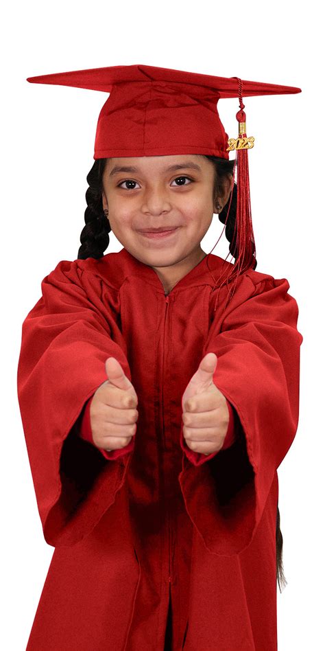 Child Matte Red Graduation Cap Gown Preschool Kindergarten | lupon.gov.ph