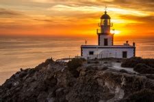 Lighthouse At Sunset Free Stock Photo - Public Domain Pictures