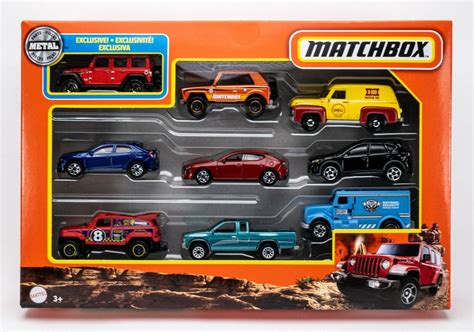 Matchbox 9-Pack Gift Set with Exclusive Jeep Wrangler JL JLU Red ...