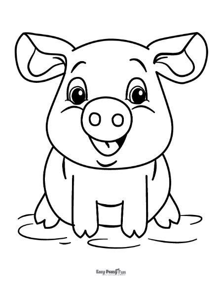 Printable Pig Coloring Pages - Easy Peasy and Fun