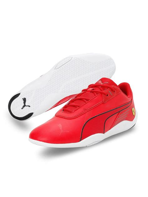 Buy Unisex White and Red Ferrari R-Cat Machina Sports Shoes From ...