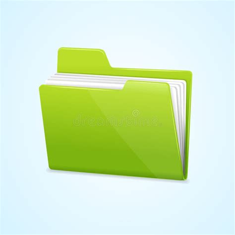 Vector Green File Folder Icon Isolated On Blue Stock Vector - Image: 48799534