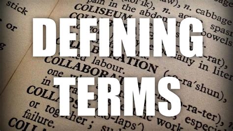 Defining Terms - YouTube