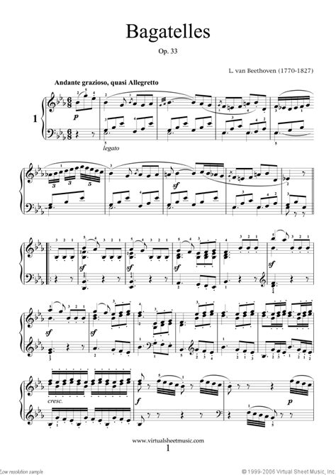 Beethoven - Bagatelles Op.33 sheet music for piano solo [PDF]