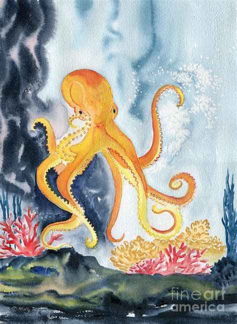 Octopus Watercolor Painting by Melly Terpening - Pixels