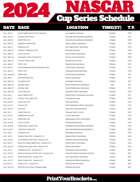 Nascar Truck Schedule 2019 Printable - Printable Word Searches