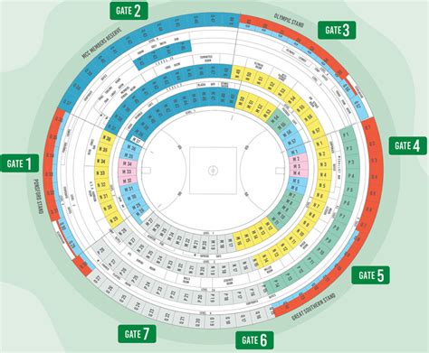 Melbourne Cricket Ground Seating Plan - Seating plans of Sport arenas around the World