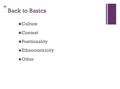 + Orientalism. + Back to Basics Culture Context Positionality Ethnocentricity Other. - ppt download