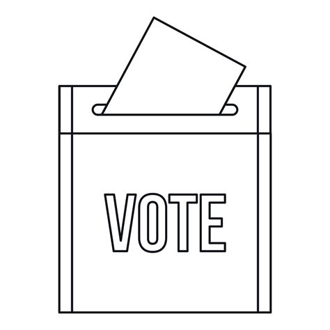 Vote box icon, outline style 15042198 Vector Art at Vecteezy