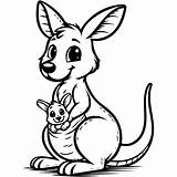 Premium Photo  Coloring Book Of A kangaroo With pouch sketch template