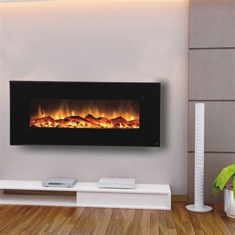 Touchstone 80001 Onyx Contemporary Electric Wall Mounted Black Fireplace