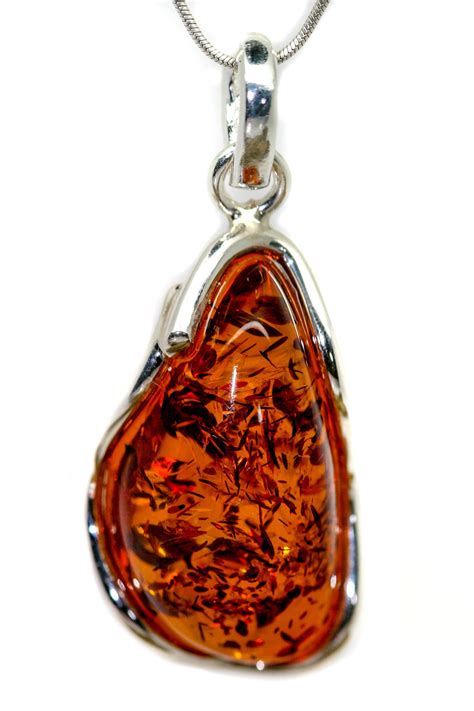 Baltic Amber Pendant in Sterling Silver. Amber necklace, silver pendant. Baltic Amber jewelry ...