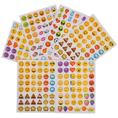 Emoji Stickers Sheets - 12 Count: Rebecca's Toys & Prizes