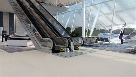 Airport Escalator Maintenance Barrier - Screenflex Portable Room Dividers