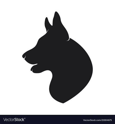 Black silhouette head of the dog on background Vector Image
