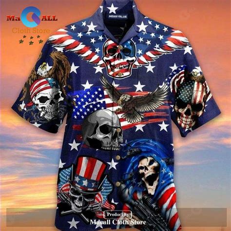 Independence Day Hawaii Shirt Eagle Patriotic Skull American Flag ...