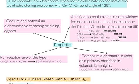 (ii) I he chromate ion is tetrahedral whereas the dichromate ion consists..