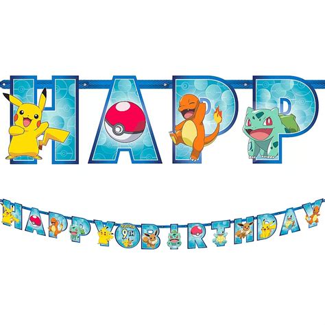 Pokemon Jumbo Birthday Banner - Pokemon Party Supplies - MyPartyBox