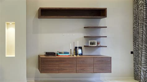 AV furniture - Contemporary walnut wall mounted AV unit - AV Soul