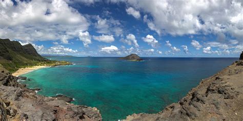 Waimanalo Bay Beach Park Panoramic View Oahu Hawaii Stock Photo - Download Image Now - iStock