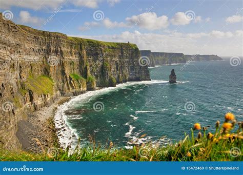 Cliffs, Castle Tower, West Coast Of Ireland Royalty Free Stock Images ...