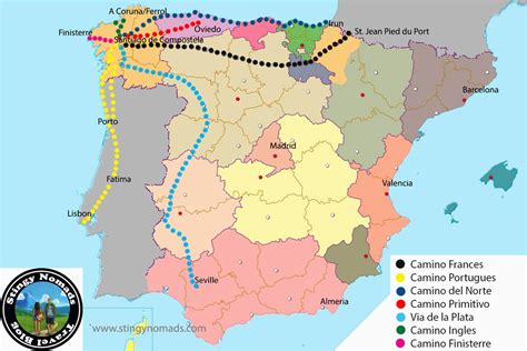 El camino de santiago frances map - radarrolf