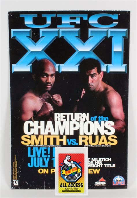 UFC 21 On-Site Poster w/Credentials - Memorabilia Expert