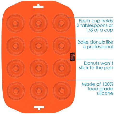 Silicone Mini Donut Maker Baking Pan Tray - 12 Holes - Pure Food Grade ...