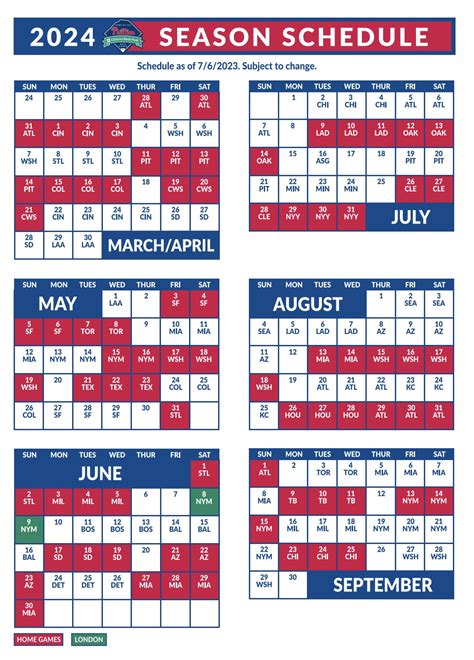 Philadelphia Phillies 2024 Schedule Printable - Ruth Willow