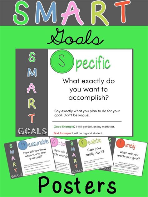 SMART Goals Posters | Student goals, Smart goals, Student leadership