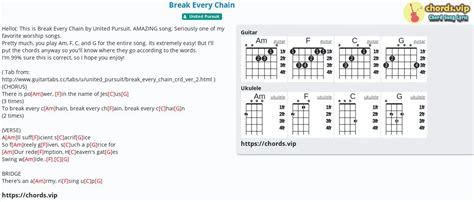 Chord: Break Every Chain - tab, song lyric, sheet, guitar, ukulele ...