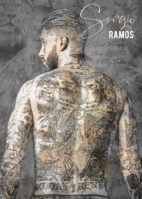 'sergio ramos tattoo' Poster, picture, metal print, paint by Alternative Poster | Displate