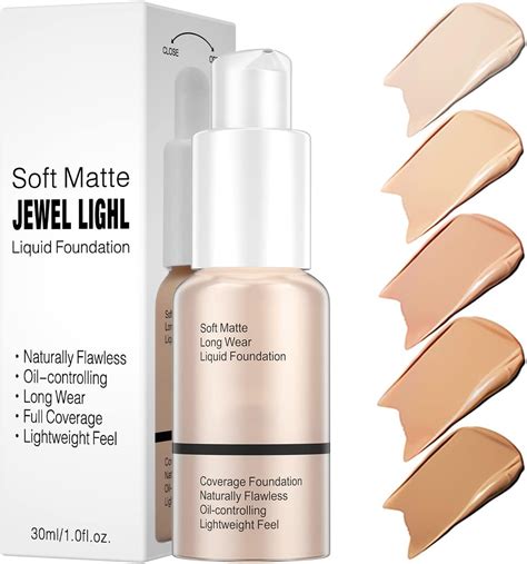 Foundation Liquid,Full Coverage Foundation 30ml Oil-Control Concealer,Invisible Pore No Makeup ...