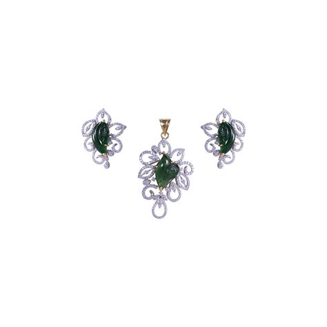 Green Leaf Diamond Pendant - Ganapati Jewellers Nepal