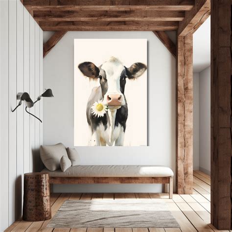 Rustic Farmhouse Barnyard Cow Painting Cow's Face - Etsy