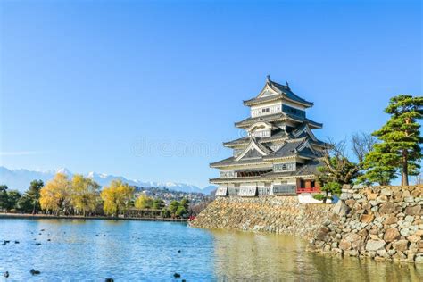 Matsumoto Castle Matsumoto Jo in Winter on Blue Sky Backgroun Stock ...