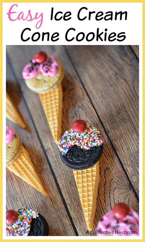 Easy Ice Cream Cone Cookies