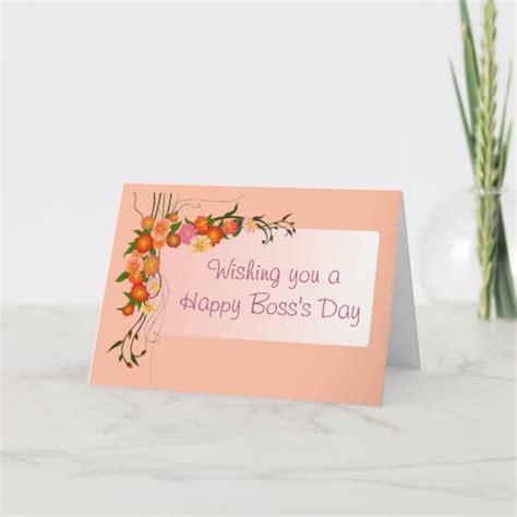 Happy Boss's Day for female boss with flowers Card | Zazzle.com