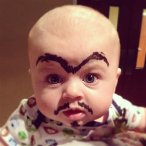 #BabyEyebrows, Funny Photos of Babies with Drawn on Eyebrows